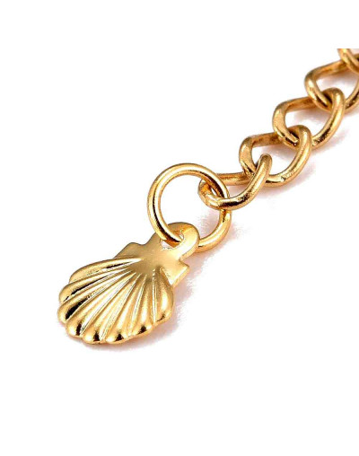 Extensión cadena. Shell. Acero inoxidable. Color dorado. 60 milímetros. 2 unidades.