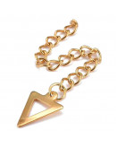 Extensión cadena. Triángulo. Acero inoxidable. Color dorado. 60 milímetros. 2 unidades.