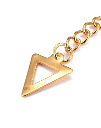 Extensión cadena. Triángulo. Acero inoxidable. Color dorado. 60 milímetros. 2 unidades.