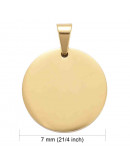 Blank Stamping. Moneda. Acero inoxidable. Color Dorado. 27x2,8 mm. 5x8 mm cierre. 1 unidad. Blank Stamping. Moneda. Acero inoxidable. Color Dorado. 27x2,8 mm. 5x8 mm cierre. 1 unidad.
