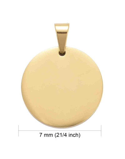 Blank Stamping. Moneda. Acero inoxidable. Color Dorado. 27x2,8 mm. 5x8 mm cierre. 1 unidad. Blank Stamping. Moneda. Acero inoxidable. Color Dorado. 27x2,8 mm. 5x8 mm cierre. 1 unidad.
