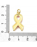 Lucha con el cáncer. Aleación+Esmalte. Baño 18kGold. 23x13x2,5 mm. 3,5 mm arandela. 1 unidad.
