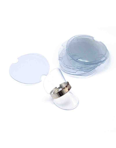 Display Discs. Para anillos. Plástico clear. 38,5x0,8 mm. 15 unidades.