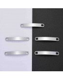Blank Stamping. Rectángulo. Acero inoxidable. Color Plateado. 34x5x1,8 mm. 3,2 mm perforación. 1 ud.