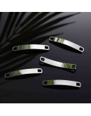 Blank Stamping. Rectángulo. Acero inoxidable. Color Plateado. 34x5x1,8 mm. 3,2 mm perforación. 1 ud.