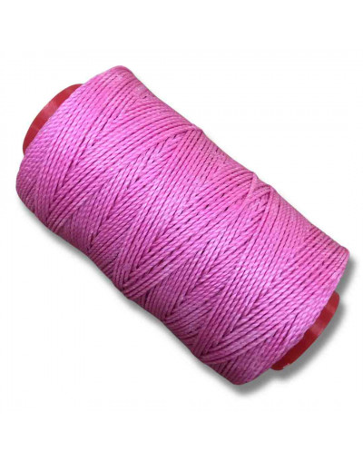 Hilo encerado poliéster. Color Rosado M1124. Artist Twine. 1 milímetro grosor. 180 metros. 1 cono.