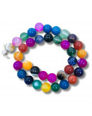 Agata Banded. Varios colores. 04 milímetros diámetro. 1 mm perforación. 90 uds hilo aprox. 1 hilo.