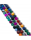 Agata Banded. Varios colores. 06 milímetros diámetro. 1 mm perforación. 60 uds hilo aprox. 1 hilo.