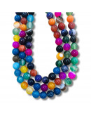 Agata Banded. Varios colores. 08 milímetros diámetro. 1 mm perforación. 45 uds hilo aprox. 1 hilo.