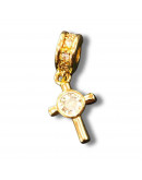 Cruz (2). Aleación+Zirconia. Baño 18k gold. 22 milímetros. 2,5 mm perforación. 1 unidad. Cruz (2). Aleación+Zirconia. Baño 18k gold. 22 milímetros. 2,5 mm perforación. 1 unidad.