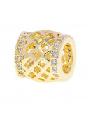 Columna (1). Aleación de cobre. Baño 18k Gold. Zirconia CLEAR. 8,5x8 mm. 5 mm perforación. 1 unidad. Columna (1). Aleación de cobre. Baño 18k Gold. Zirconia CLEAR. 8,5x8 mm. 5 mm perforación. 1 unidad.