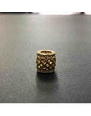 Columna (1). Aleación de cobre. Baño 18k Gold. Zirconia CLEAR. 8,5x8 mm. 5 mm perforación. 1 unidad. Columna (1). Aleación de cobre. Baño 18k Gold. Zirconia CLEAR. 8,5x8 mm. 5 mm perforación. 1 unidad.