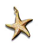 Estrella de mar. Aleación+Zirconia. Baño 18kGold. 20x4 milímetros. 5 mm arandela. 1 unidad. Estrella de mar. Aleación+Zirconia. Baño 18kGold. 20x4 milímetros. 5 mm arandela. 1 unidad.