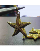 Estrella de mar. Aleación+Zirconia. Baño 18kGold. 20x4 milímetros. 5 mm arandela. 1 unidad. Estrella de mar. Aleación+Zirconia. Baño 18kGold. 20x4 milímetros. 5 mm arandela. 1 unidad.