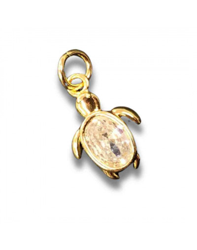 Tortuga (1). Aleación+Zirconia. Baño 18kGold. 15x10x4 milímetros. 5 mm arandela. 1 unidad.
