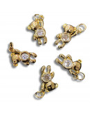 Oso. Aleación+Zirconia. Baño 18kGold. 15x10x4 milímetros. 5 mm arandela. 1 unidad. Oso. Aleación+Zirconia. Baño 18kGold. 15x10x4 milímetros. 5 mm arandela. 1 unidad.