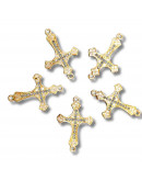 Religión: Cruz. Aleación+Zirconia. Baño 18KGold. 27x18x4 mm. 1,2 mm perforación. 1 unidad. Religión: Cruz. Aleación+Zirconia. Baño 18KGold. 27x18x4 mm. 1,2 mm perforación. 1 unidad.