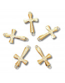 Religión: Cruz. Aleación+Zirconia. Baño 18KGold. 28x16x4 mm. 1,2 mm perforación. 1 unidad. Religión: Cruz. Aleación+Zirconia. Baño 18KGold. 28x16x4 mm. 1,2 mm perforación. 1 unidad.