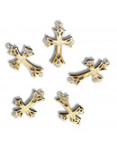 Religión: Cruz. Aleación+Zirconia. Baño 18KGold. 22x15x4 mm. 1,2 mm perforación. 1 unidad. Religión: Cruz. Aleación+Zirconia. Baño 18KGold. 22x15x4 mm. 1,2 mm perforación. 1 unidad.