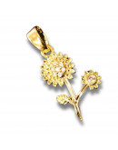 Flor (2). Aleación+Zirconia. Baño 18kGold. 15x10x4 milímetros. 7x5 mm cierre. 1 unidad. Flor (2). Aleación+Zirconia. Baño 18kGold. 15x10x4 milímetros. 7x5 mm cierre. 1 unidad.