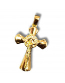 Religión: Cruz. Aleación+Zirconia. Baño 18kGold. 30x21x4 milímetros. 7x5 mm cierre. 1 unidad. Religión: Cruz. Aleación+Zirconia. Baño 18kGold. 30x21x4 milímetros. 7x5 mm cierre. 1 unidad.