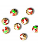 Mariquita. Aleación+Zirconia. Baño 18k gold. 10 mm diámetro. 2 mm perforación. 1 unidad.