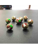 Mariquita. Aleación+Zirconia. Baño 18k gold. 10 mm diámetro. 2 mm perforación. 1 unidad.