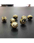 Yin-Yang. Aleación+Zirconia. Baño 18k gold. 10 mm diámetro. 2 mm perforación. 1 unidad. Yin-Yang. Aleación+Zirconia. Baño 18k gold. 10 mm diámetro. 2 mm perforación. 1 unidad.