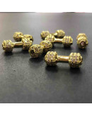 Mancuernas. Aleación+Zirconia. Baño 18k gold. 15x7 milímetros. 2 mm perforación. 1 unidad.