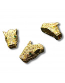 Jaguar. Aleación+Zirconia. Baño 18k gold. 18x10 milímetros. 2 mm perforación. 1 unidad. Jaguar. Aleación+Zirconia. Baño 18k gold. 18x10 milímetros. 2 mm perforación. 1 unidad.