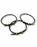 Poliester. Regulable pulsera. Color BLACK. Baño 18KGold. 230x3 milímetros. 1 unidad.