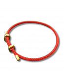 Poliester. Regulable pulsera. Color RED. Baño 18KGold. 230x3 milímetros. 1 unidad.