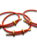 Poliester. Regulable pulsera. Color RED. Baño 18KGold. 230x3 milímetros. 1 unidad.