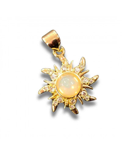 Sol. Aleación+Zirconia. Baño 18kGold. 15x4 milímetros. 7x5 mm cierre. 1 unidad.