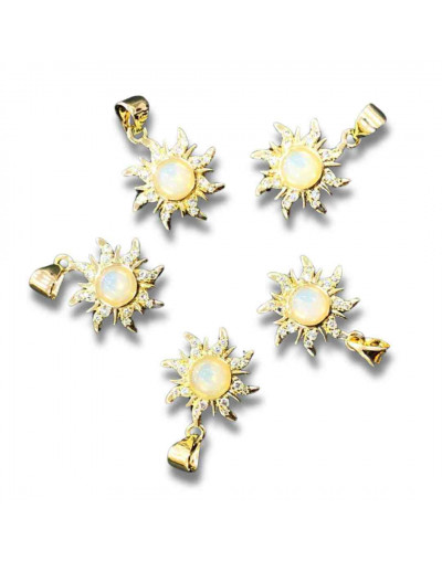 Sol. Aleación+Zirconia. Baño 18kGold. 15x4 milímetros. 7x5 mm cierre. 1 unidad.