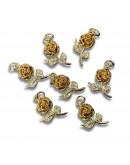 Flor (3). Aleación+Zirconia. Baño 18kGold. 17x12x4 milímetros. 5 mm arandela. 1 unidad. Flor (3). Aleación+Zirconia. Baño 18kGold. 17x12x4 milímetros. 5 mm arandela. 1 unidad.