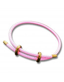 Poliester. Regulable pulsera. Color PINK. Baño 18KGold. 230x3 milímetros. 1 unidad.