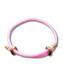 Poliester. Regulable pulsera. Color PINK. Baño 18KGold. 230x3 milímetros. 1 unidad.