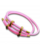 Poliester. Regulable pulsera. Color PINK. Baño 18KGold. 230x3 milímetros. 1 unidad.