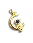 Astronauta. Aleación+Zirconia. Baño 18kGold. 17x12x4 milímetros. 5 mm arandela. 1 unidad. Astronauta. Aleación+Zirconia. Baño 18kGold. 17x12x4 milímetros. 5 mm arandela. 1 unidad.