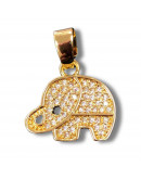 Elefante (2). Aleación+Zirconia. Baño 18kGold. 15x13x4 milímetros. 5 mm arandela. 1 unidad. Elefante (2). Aleación+Zirconia. Baño 18kGold. 15x13x4 milímetros. 5 mm arandela. 1 unidad.
