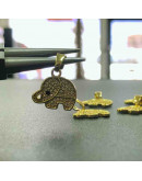 Elefante (2). Aleación+Zirconia. Baño 18kGold. 15x13x4 milímetros. 5 mm arandela. 1 unidad. Elefante (2). Aleación+Zirconia. Baño 18kGold. 15x13x4 milímetros. 5 mm arandela. 1 unidad.