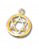 Religión: Estrella David. Aleación de cobre. Baño 18kGold. 20x4 milímetros. 5 mm arandela. 1 ud. Religión: Estrella David. Aleación de cobre. Baño 18kGold. 20x4 milímetros. 5 mm arandela. 1 ud.