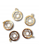 Religión: Estrella David. Aleación de cobre. Baño 18kGold. 20x4 milímetros. 5 mm arandela. 1 ud. Religión: Estrella David. Aleación de cobre. Baño 18kGold. 20x4 milímetros. 5 mm arandela. 1 ud.