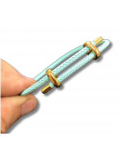 Poliester. Regulable pulsera. Color MEDIUM TURQUOISE. Baño 18KGold. 230x3 milímetros. 1 unidad.