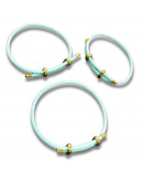 Poliester. Regulable pulsera. Color MEDIUM TURQUOISE. Baño 18KGold. 230x3 milímetros. 1 unidad.