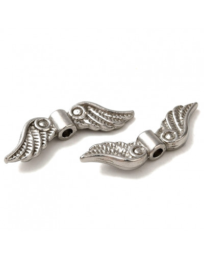 Alas. Acero inoxidable. Color plateado. 6x21x3 mm. 1,5 mm perforación. 1 unidad.