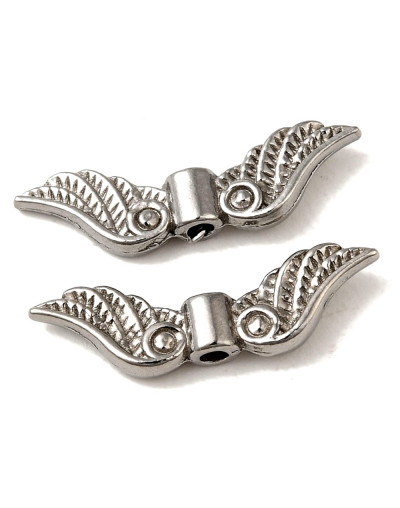 Alas. Acero inoxidable. Color plateado. 6x21x3 mm. 1,5 mm perforación. 1 unidad.