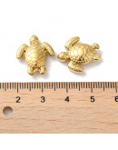 Tortuga. Acero inoxidable. Baño 18k Gold. 18x15.5x5 mm. 1,5 mm perforación. 1 unidad.