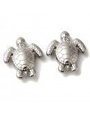 Tortuga. Acero inoxidable. Color Plateado. 18x15.5x5 mm. 1,5 mm perforación. 1 unidad.